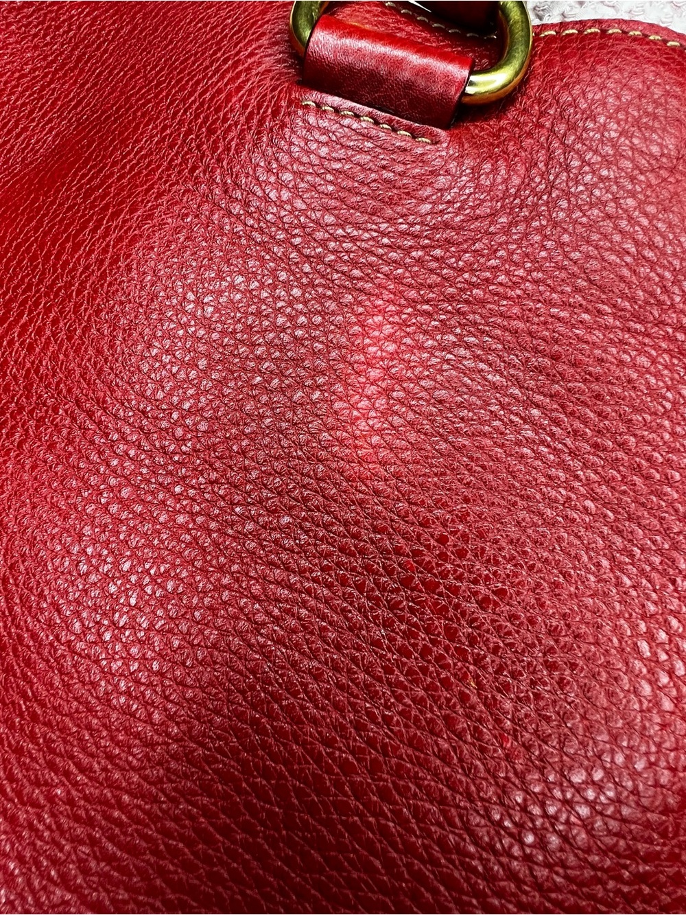 PRADA DARK RED VITELLO DAINO LEATHER LARGE CROSSBODY/TOTE BAG - Picture 17 of 17
